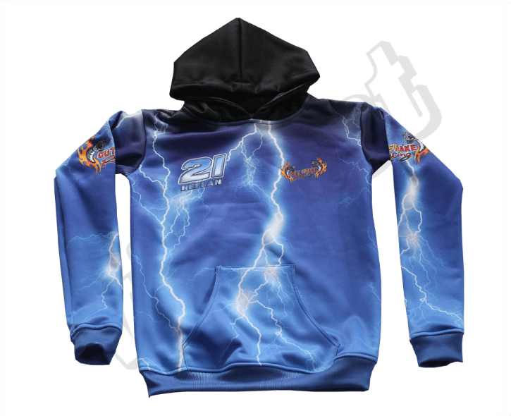 Royal Blue and Sky Blue Team Hoodie with Contrast Panel and Tempo Styling 17 Royal Blue and Sky Blue team hoodie with contrast panel styling