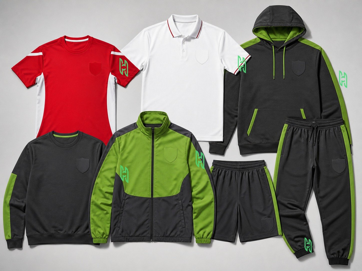 Hoy Sports custom clothing and team apparel with T-shirts, polos, hoodies, jackets, shorts and pants