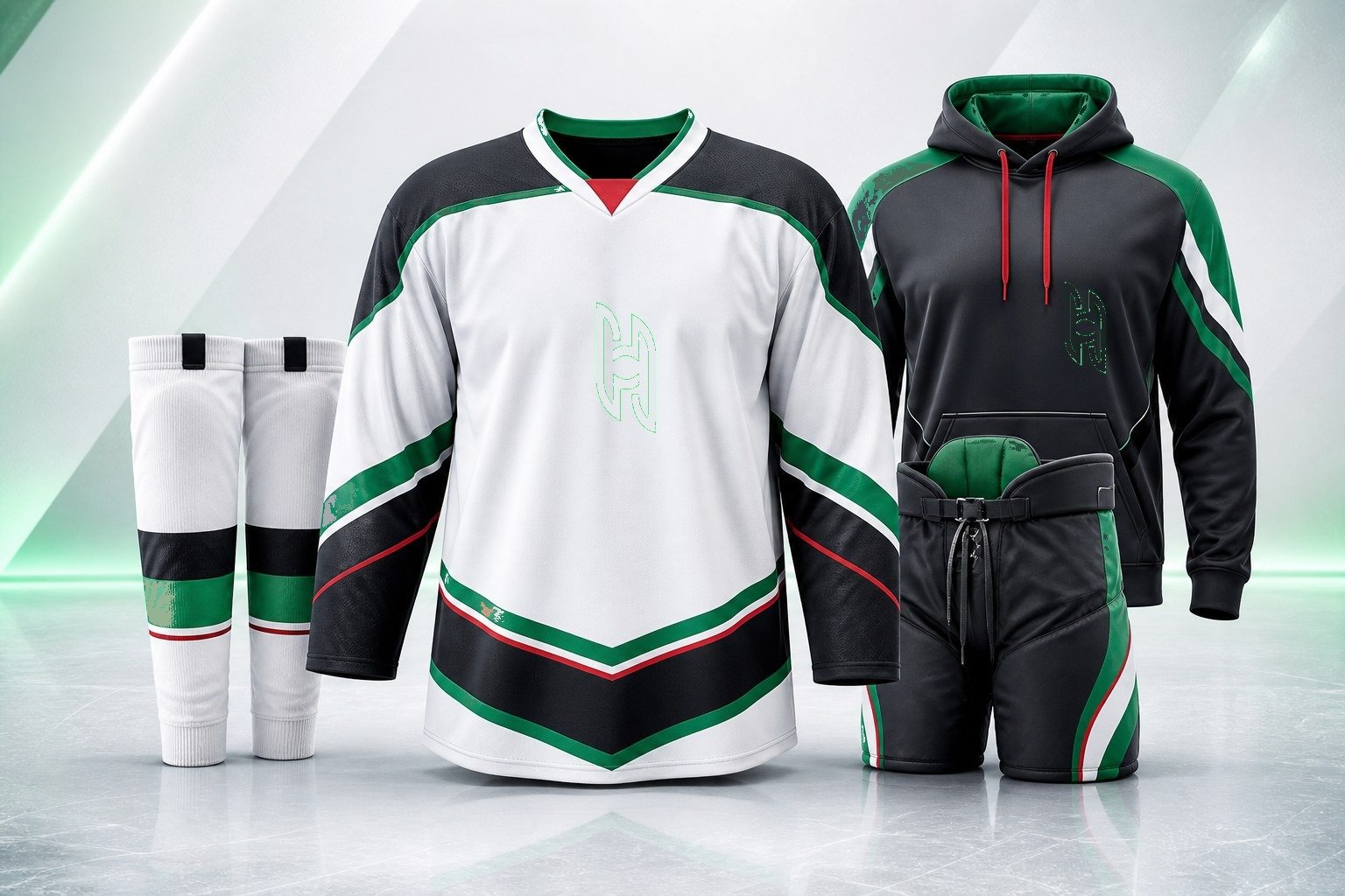Hoy Sports custom ice hockey uniform kit with jersey, hockey socks and team apparel