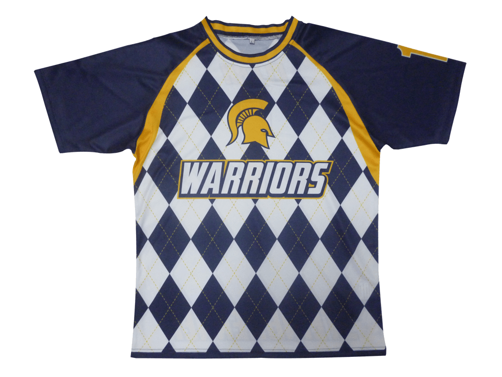 Silver and Navy Lacrosse Shooter Shirt with Contrast Panel and Gradient Styling 17 Silver and Navy lacrosse shooter shirt with contrast panel styling