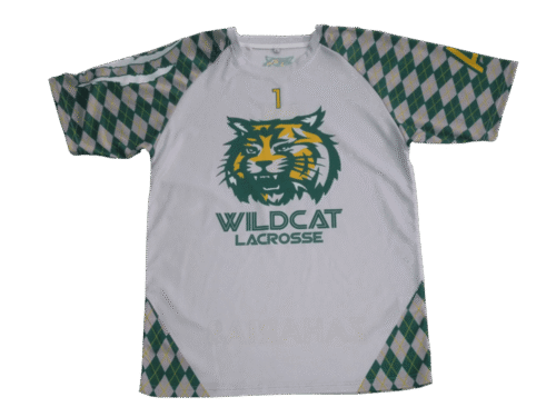 Silver and Slate lacrosse shooter shirt with contrast panel styling