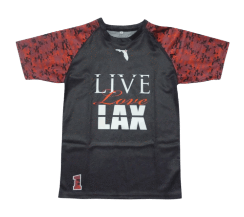 Charcoal and Brown lacrosse shooter shirt with clean panel styling