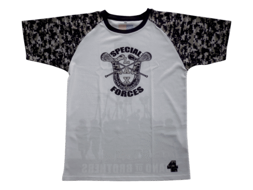 Silver and Black lacrosse shooter shirt with contrast panel styling