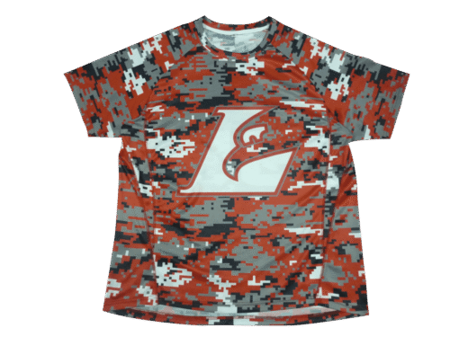 Slate and Brown lacrosse shooter shirt with abstract graphic styling