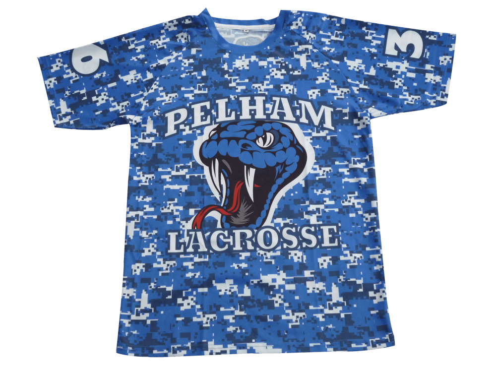 Royal Blue and Slate Lacrosse Shooter Shirt with Abstract Graphic and Angular Styling 17 Royal Blue and Slate lacrosse shooter shirt with abstract graphic styling