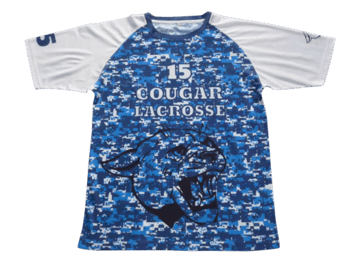 Slate and Royal Blue lacrosse shooter shirt with gradient styling