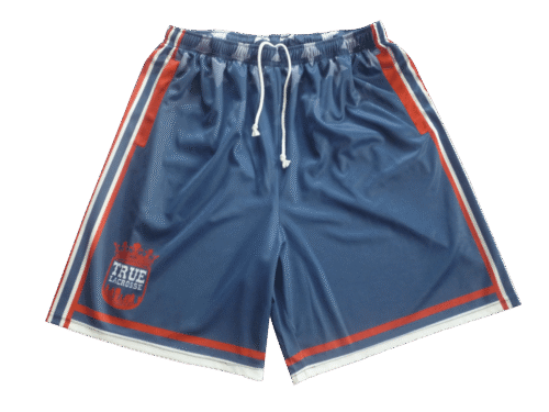 Slate and Navy lacrosse shorts with clean panel styling