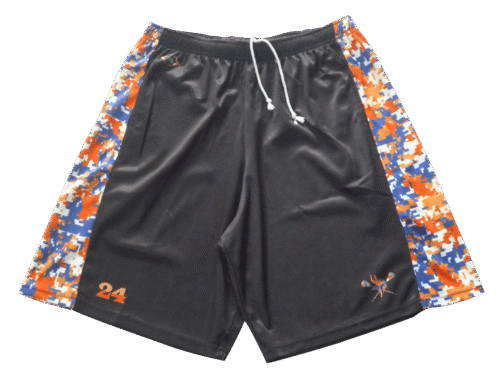 Charcoal and Silver lacrosse shorts with clean panel styling