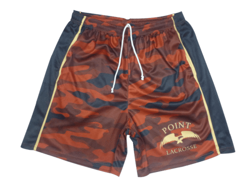 Brown and Burgundy lacrosse shorts with clean panel styling