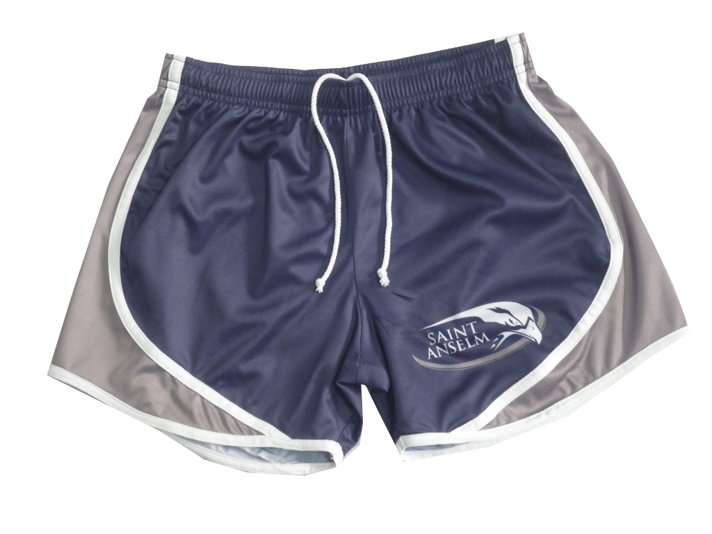 Slate and Burgundy Lacrosse Shorts with Abstract Graphic and Angular Styling 5 Custom Contrast Lacrosse Shorts Design product view