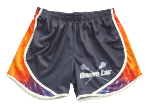 Charcoal and Orange lacrosse shorts with clean panel styling