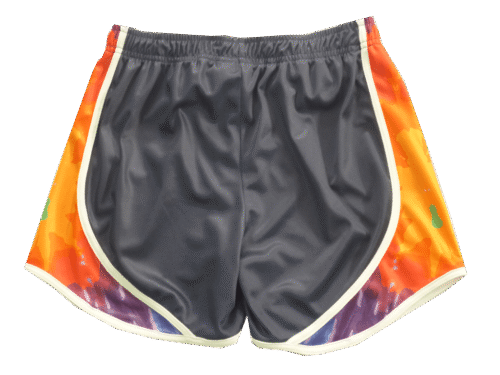 Slate and Orange lacrosse shorts with clean panel styling