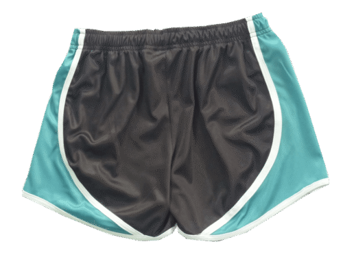 Charcoal and Sky Blue lacrosse shorts with abstract graphic styling