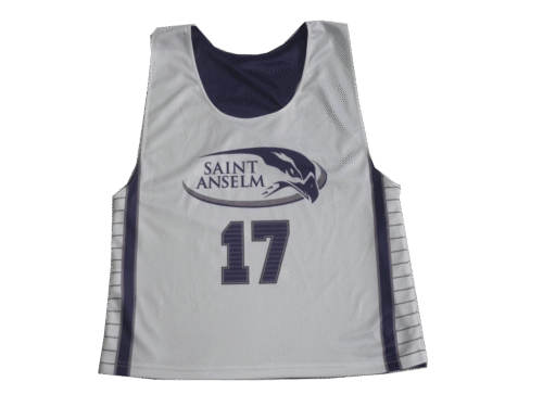 Silver and Navy Lacrosse Racerback Jersey with Contrast Panel and Abstract Styling 9 Silver and Navy lacrosse racerback jersey with contrast panel styling