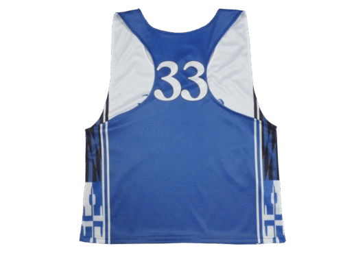 Royal Blue and White Lacrosse Racerback Jersey with Clean Panel and Contrast Styling 5 Royal Blue and White lacrosse racerback jersey with clean panel styling