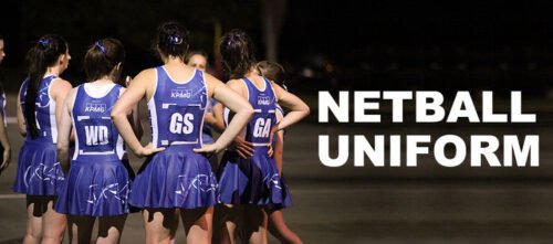 Black and Purple netball uniform with gradient styling