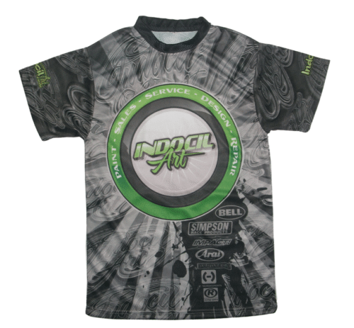 Slate and Silver racing t-shirt with contrast panel styling