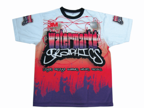 White and Red Racing T-Shirt with Contrast Panel and Stripe Styling 9 White and Red racing t-shirt with contrast panel styling