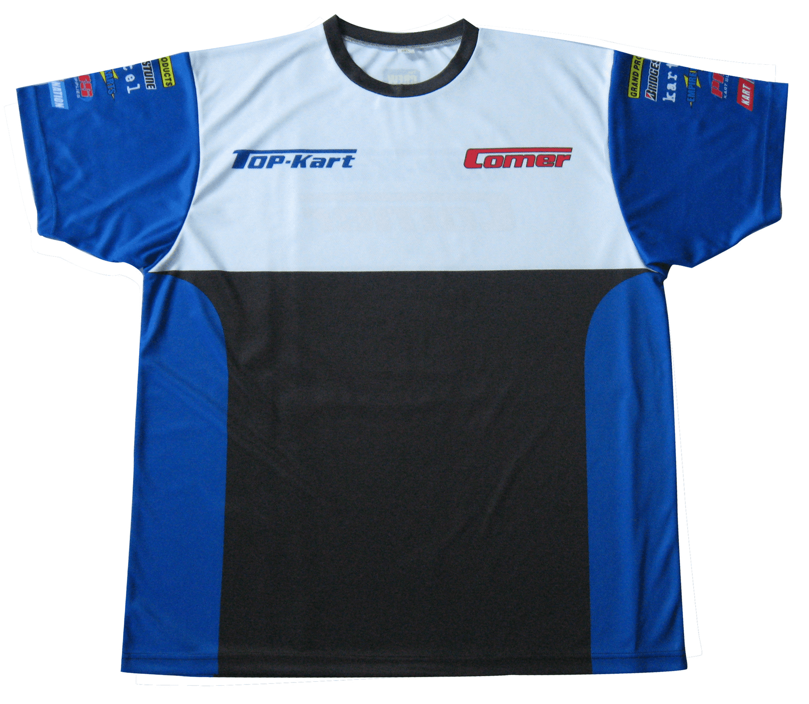 Black and Royal Blue Racing T-Shirt with Contrast Panel and Classic Styling 17 Black and Royal Blue racing t-shirt with contrast panel styling