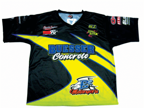 Black and Yellow racing t-shirt with contrast panel styling
