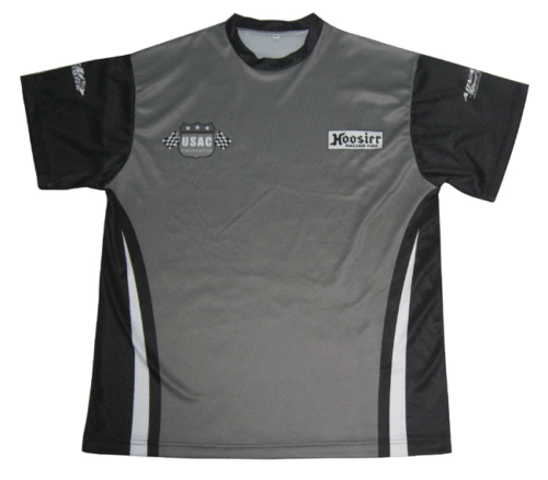 Slate and Silver Racing T-Shirt with Contrast Panel and Geometric Styling 11 Slate and Silver racing t-shirt with contrast panel styling