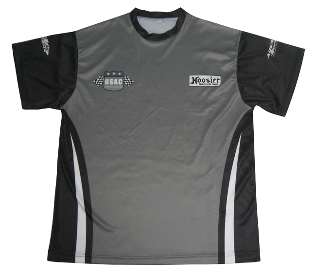 Charcoal and Brown Racing T-Shirt with Contrast Panel and Dynamic Styling 5 Custom Geometric Racing T-Shirt product view