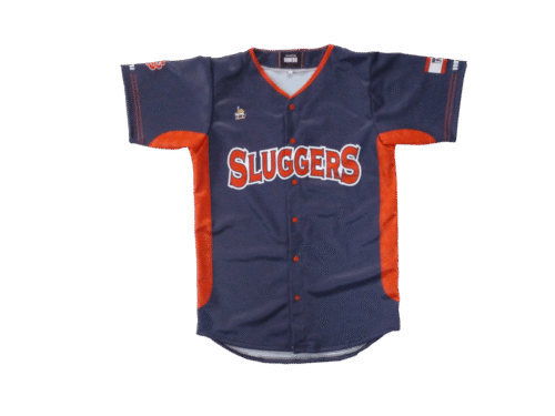 Charcoal and Navy softball jersey with clean panel styling
