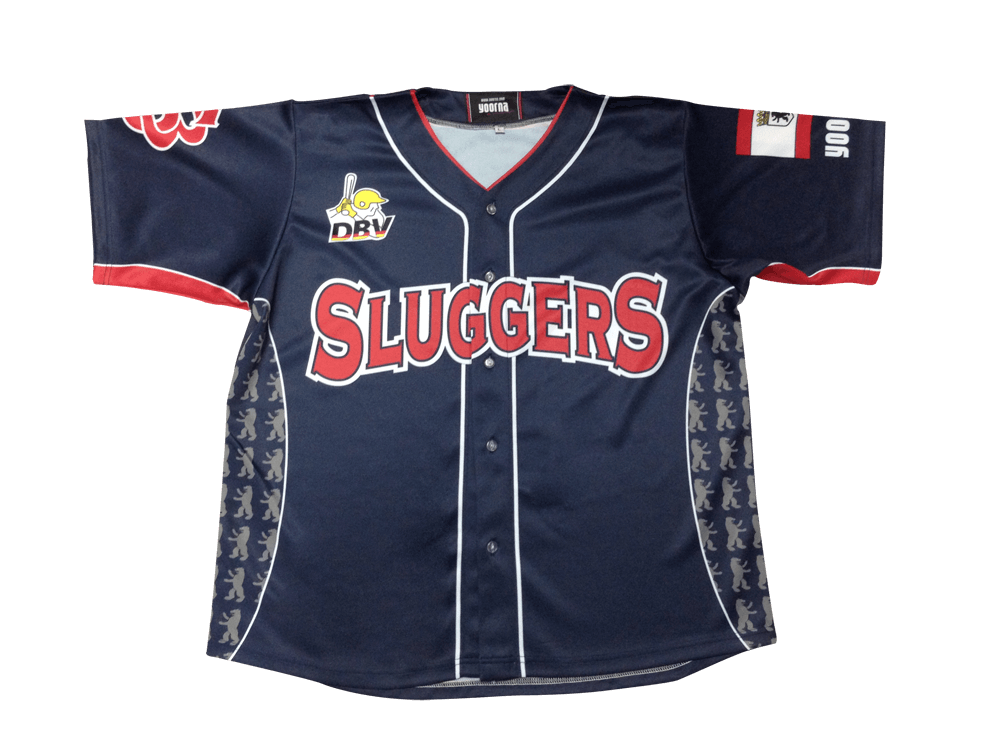 Charcoal and Navy Softball Jersey with Clean Panel and Gradient Styling 5 Custom Stripe Softball Jersey product view