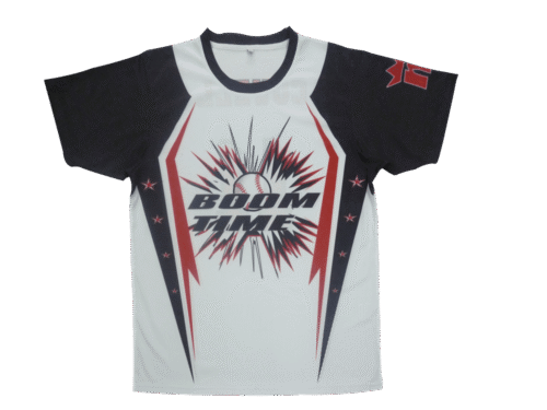 Silver and Black softball t-shirt with contrast panel styling