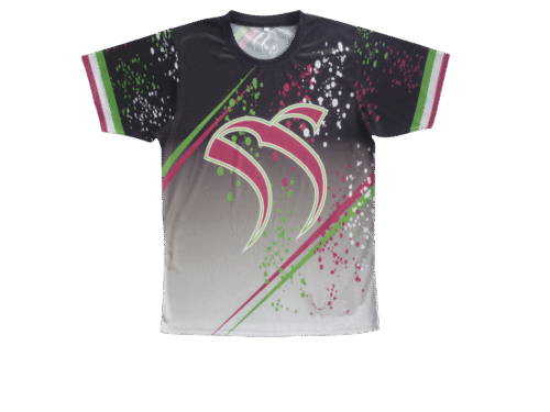Silver and Charcoal softball t-shirt with clean panel styling