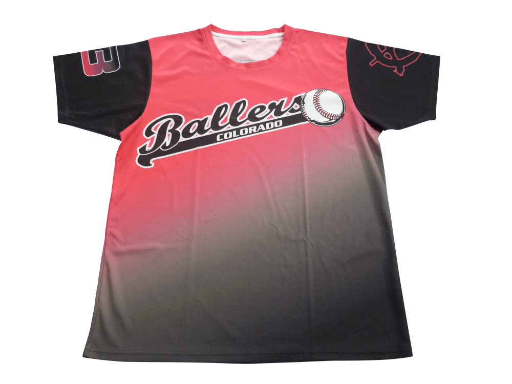Charcoal and Silver Softball T-Shirt with Clean Panel and Wave Styling 5 Custom Panel Softball T-Shirt product view