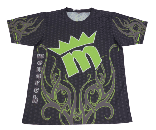 Charcoal and Lime softball t-shirt with clean panel styling