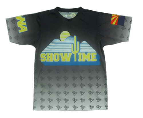 Slate and Silver softball t-shirt with clean panel styling