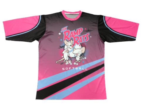 Pink and Black Softball T-Shirt with Clean Panel and Dynamic Styling 10 Pink and Black softball t-shirt with clean panel styling
