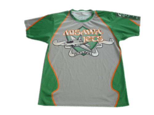 Silver and Emerald softball t-shirt with contrast panel styling