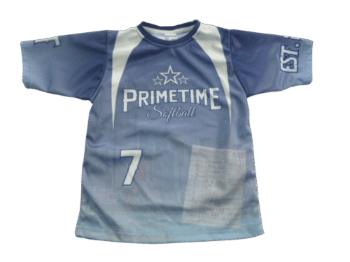 Slate and Silver softball t-shirt with contrast panel styling