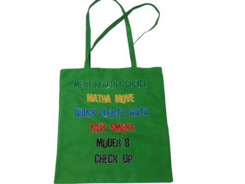 Emerald and Teal team tote bag with clean panel styling