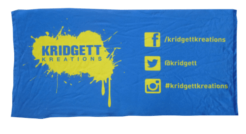 Royal Blue and Yellow team towel with clean panel styling