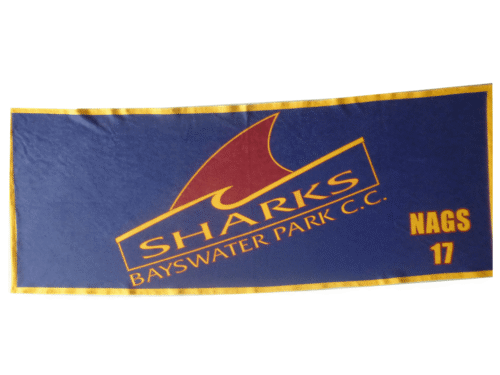 Slate and Navy team towel with clean panel styling
