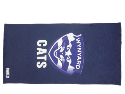 Charcoal and Purple team towel with clean panel styling