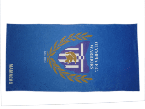 Royal Blue and Slate team towel with clean panel styling