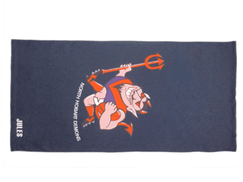 Charcoal and Silver team towel with clean panel styling