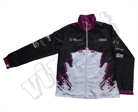 Charcoal and Yellow Team Track Jacket with Contrast Panel and Angular Styling 5 Custom Gradient Team Track Jacket product view
