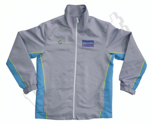 Silver and Slate Team Track Jacket with Contrast Panel and Abstract Styling 13 Silver and Slate team track jacket with contrast panel styling