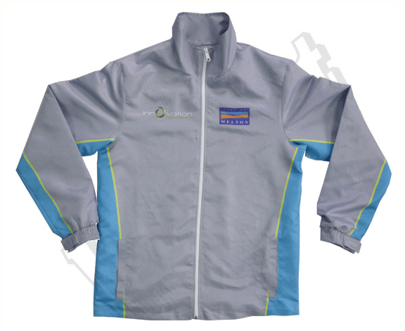 Slate and Silver Team Track Jacket with Contrast Panel and Modern Styling 5 Custom Abstract Team Track Jacket product view
