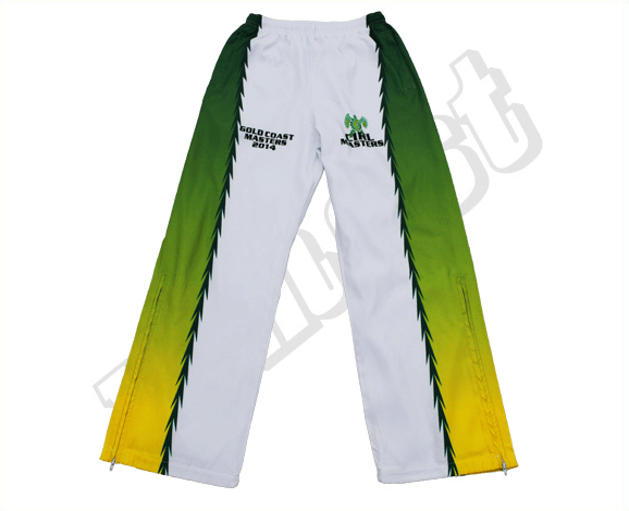 White and Gold Team Pants with Contrast Panel and Gradient Styling 17 White and Gold team pants with contrast panel styling
