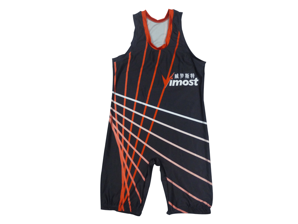 Black and Navy Wrestling Singlet with Abstract Graphic and Angular Styling 17 Black and Navy wrestling singlet with abstract graphic styling
