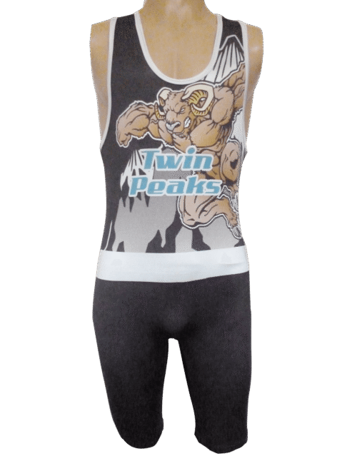 Silver and Charcoal Wrestling Singlet with Clean Panel and Tournament Styling 16 Silver and Charcoal wrestling singlet with clean panel styling