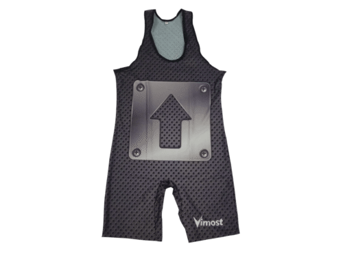 Charcoal and Silver wrestling singlet with clean panel styling