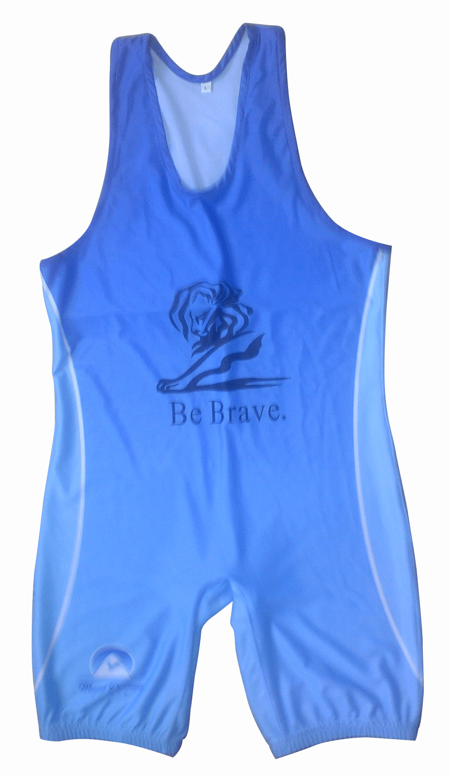 Slate and Royal Blue Wrestling Singlet with Clean Panel and Crest Styling 6 Custom Classic Wrestling Singlet Design product view
